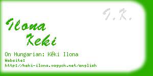 ilona keki business card