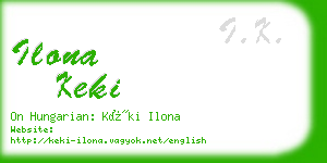 ilona keki business card